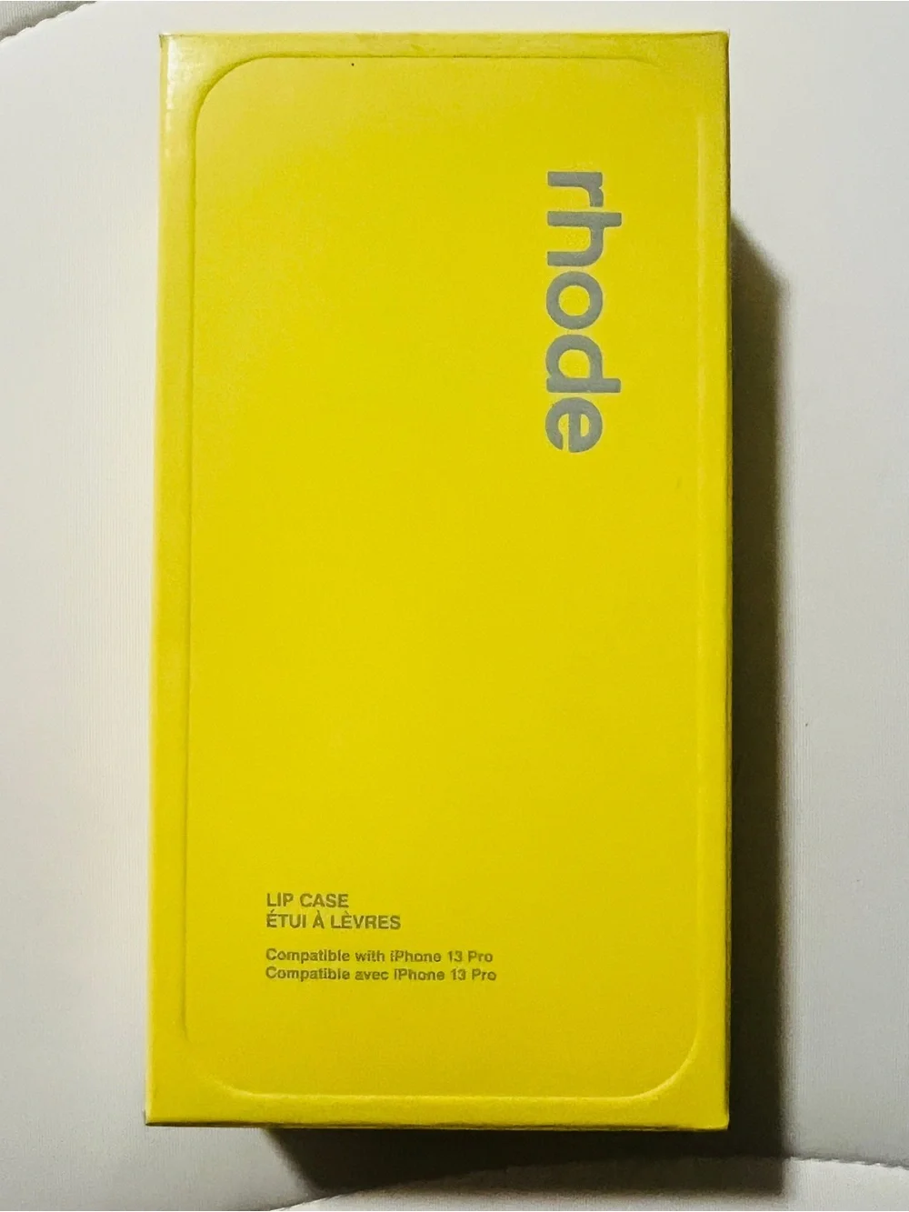 LNIB rhode iPhone 13 Pro Lemontini Peptide Lip Holder Silky Silicone Case